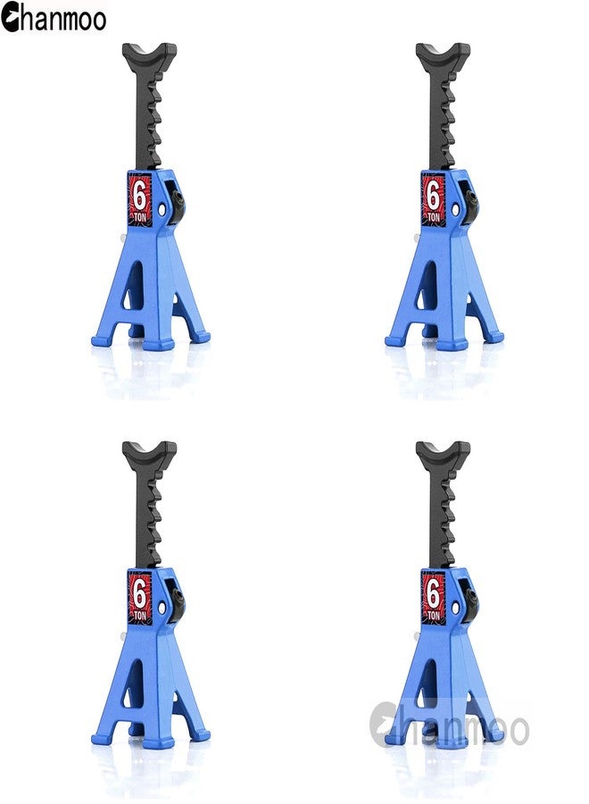 Chanmoo 1/24 RC Toy Jack Stands 1/18 Simulation 6 Ton Metal Adjustable Mini Jacks Stand for 1:18 1:24 Scale Crawler Car Axial SCX24 Kyosho Tamiya HSP FCX24 TRX4M SCX24 AX24 Ford Bronco (Blue, 4 PCS) - Image 3